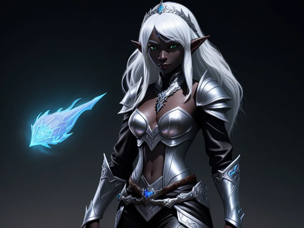 1080p Picture 1 Solo Female Drow Elf Adventurer Black Skin