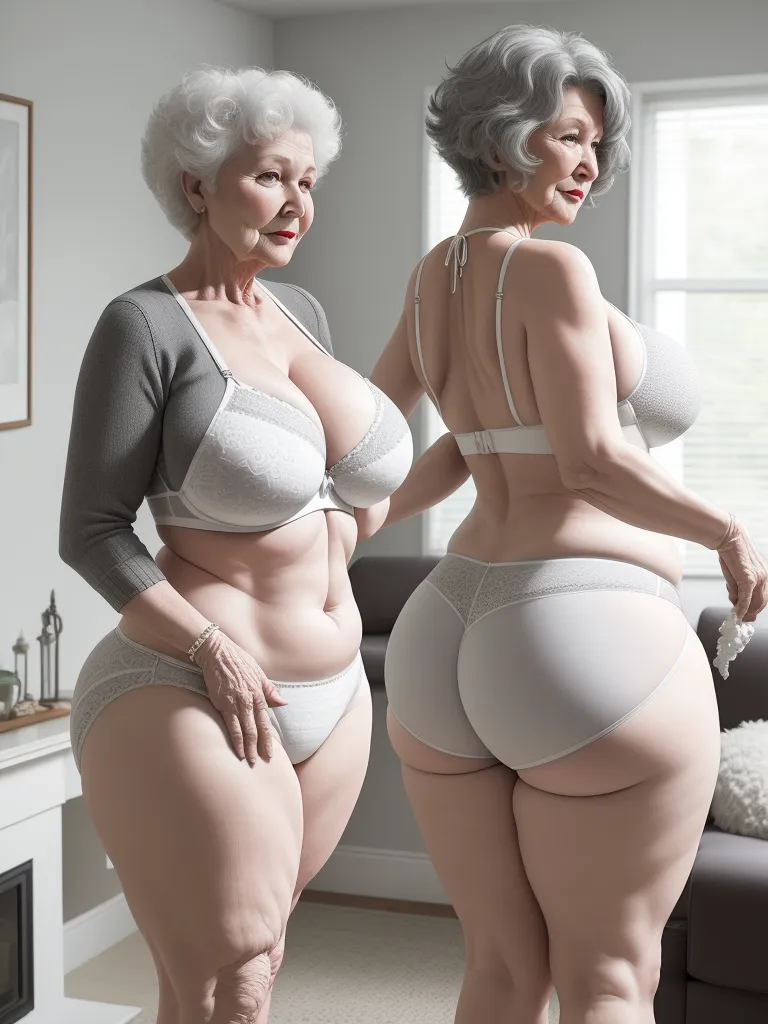 P Picture White Granny Big Booty Wide Hips Knitting