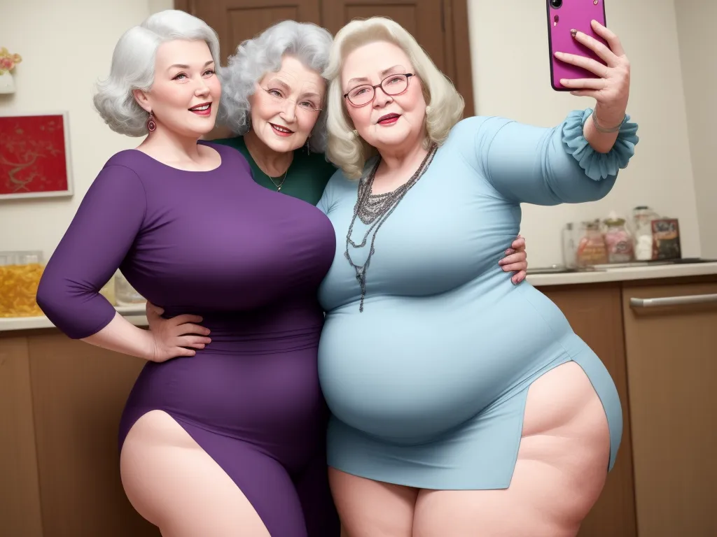 Ai Creating Images 8Bbw Granny Showing Her Big Saggy Selfie With