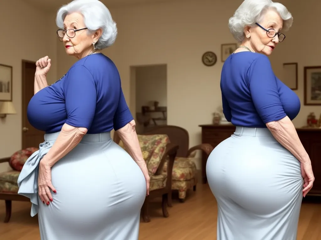 Ai Image Enhance Granny Showing Her Big Booty