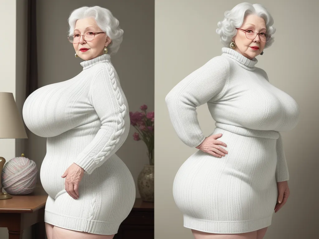 Convert Photo Size White Granny Big Booty Wide Hips Knitting
