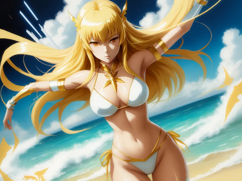 Pixel Wallpaper 4k Satsuki Kiryuin Golden White Bikini