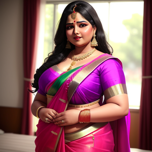 Ai Art Generator From Text A Bbw Women Semi Nude In Saree Img