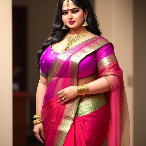 Générateur d art AI à partir d un texte a bbw women semi nude in saree