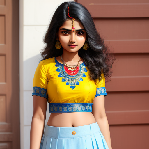 Ai Images A Cute Indian Women Wearing Indian Crop Shirt And