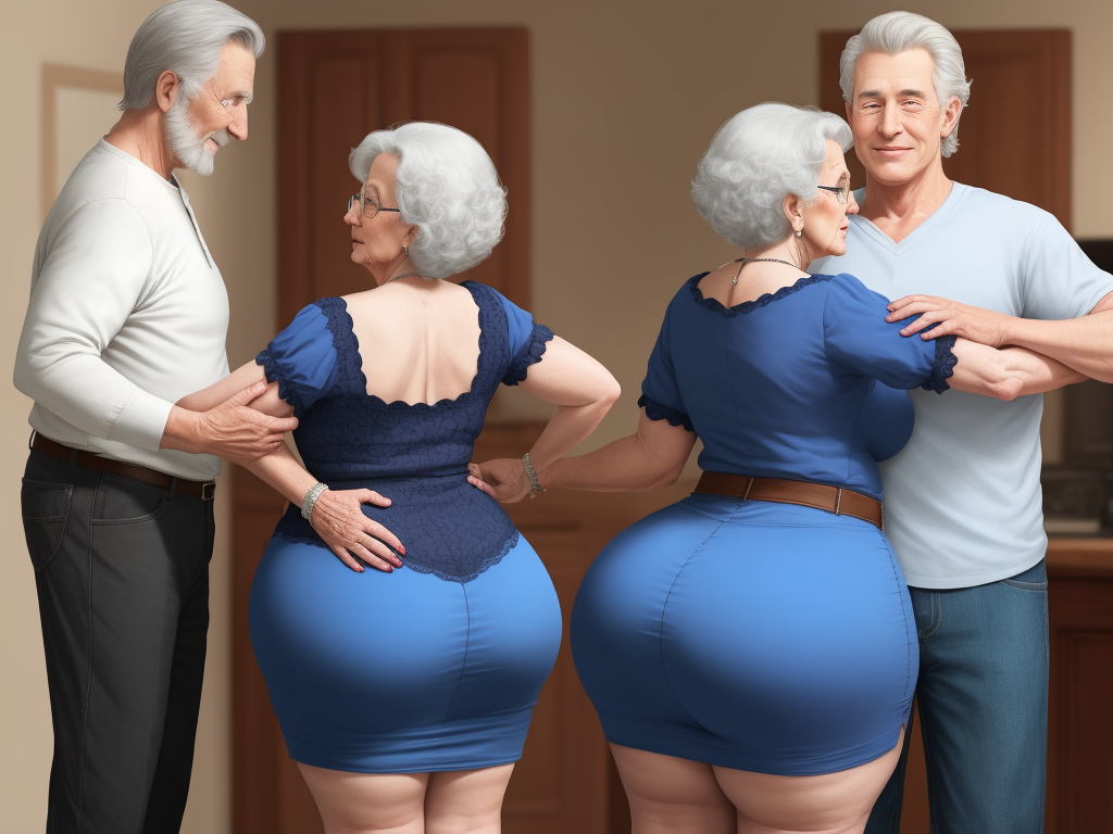 Ai Images Granny Showing Her Big Booty Touching Manfriend