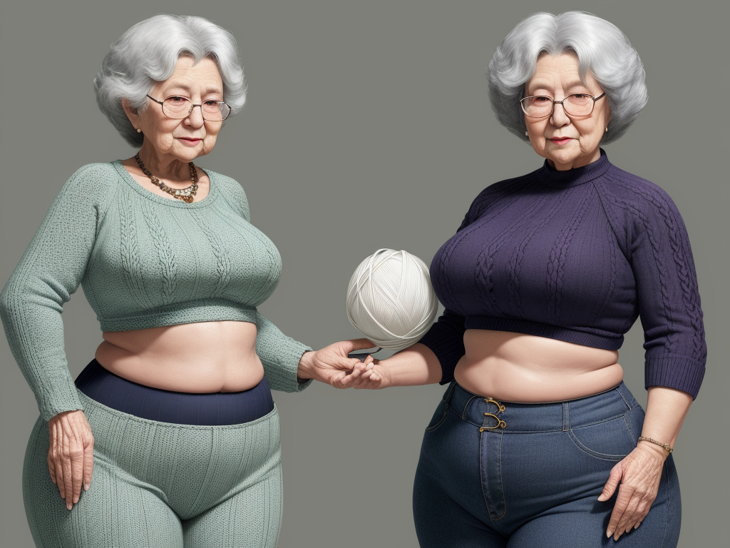 Ai Photo Grandma Wide Hips Big Hips Gles Knitting