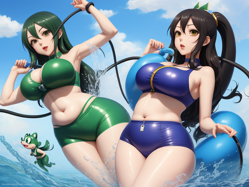 Image Format Converter Anime Girl Water Hose Belly Inflation Skinny