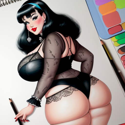 AI Art Generator From Text Bbw Bettie Paige With Big Ass Img