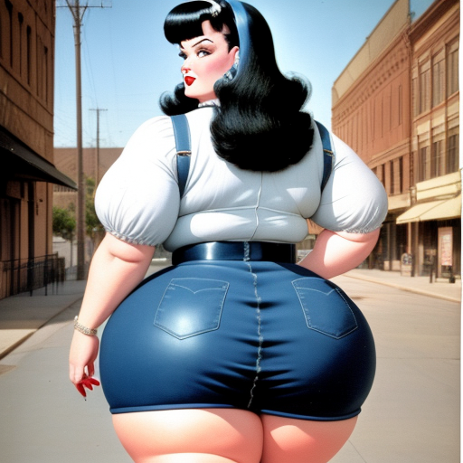 Ai Art Generator From Text Bbw Bettie Paige With Huge Ass Walking Img