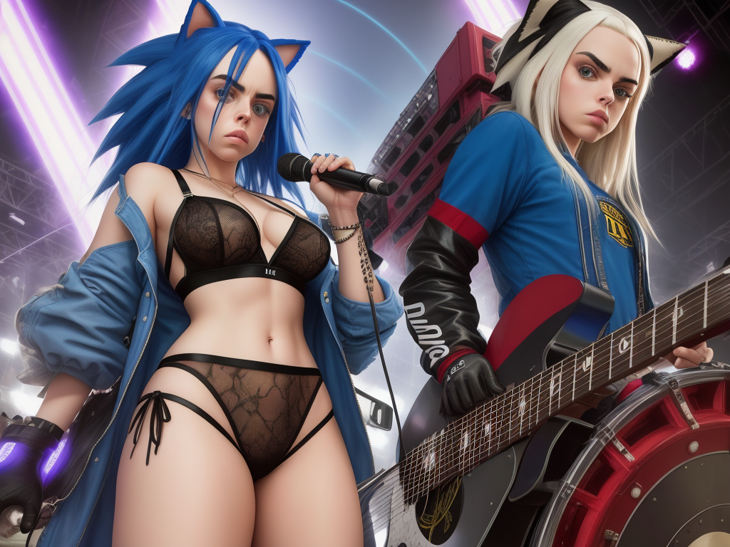 G N Rateur D Art Ai Partir D Un Texte Billie Eilish Sexy Huge Boobs Sonic The Img