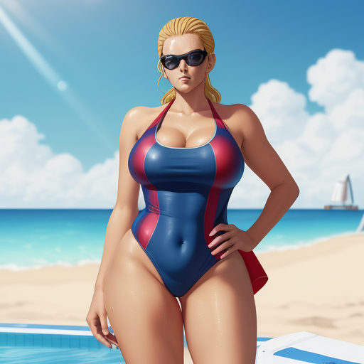 Cartoon Caracters Naked A Sexy Lifeguard In An One Piece Swimsuit Very