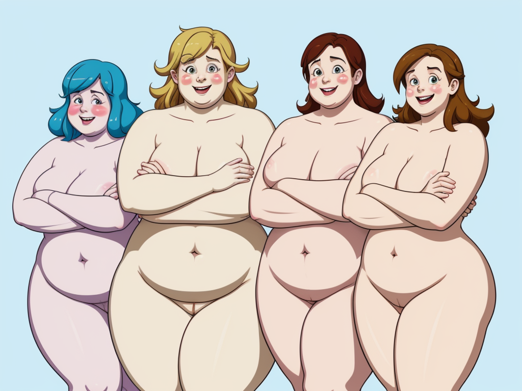 Cartoon Pic Porn Naked Most Fat Obese Mature Women Group Smiles