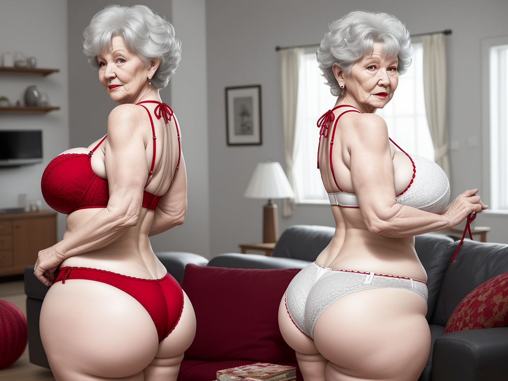 Convert Pic White Granny Huge Booty Wide Hips Knitting