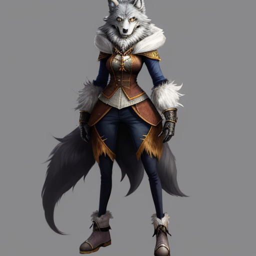 Generador De Arte Ai A Partir De Texto Female Anthropomorphic Wolf Full