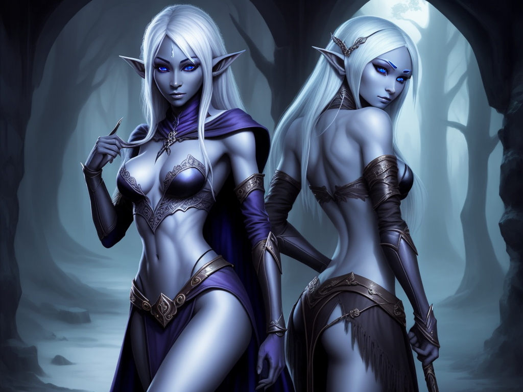 Image Downscaler Female Drow Elf Scantily Clad