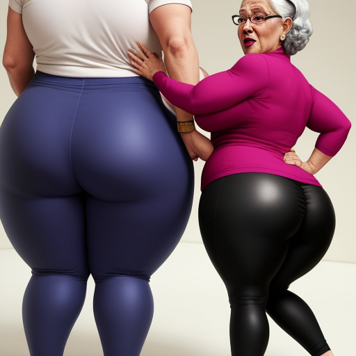 Free Picture Granny In Leggins Herself Big Booty Saggy Her