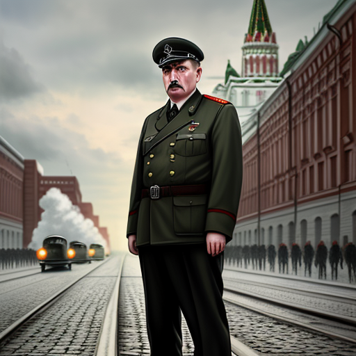 Generator Seni AI Dari Teks Hitler Standing Infront Of Moscow Naked