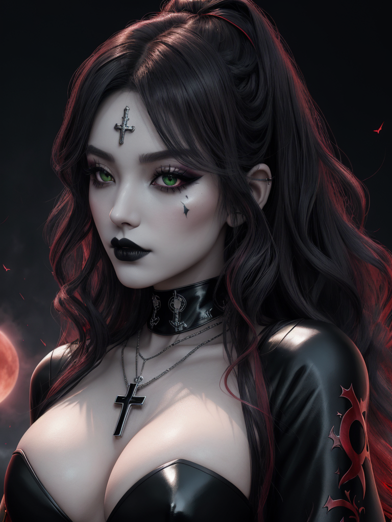 Naked Cartoon Model Korean Gothic Woman With Pale Skin Hair