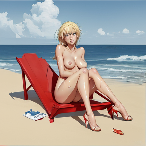 Nude Cartoons Tan Skin Blue Eye S Blonde Hair Wet Full Body