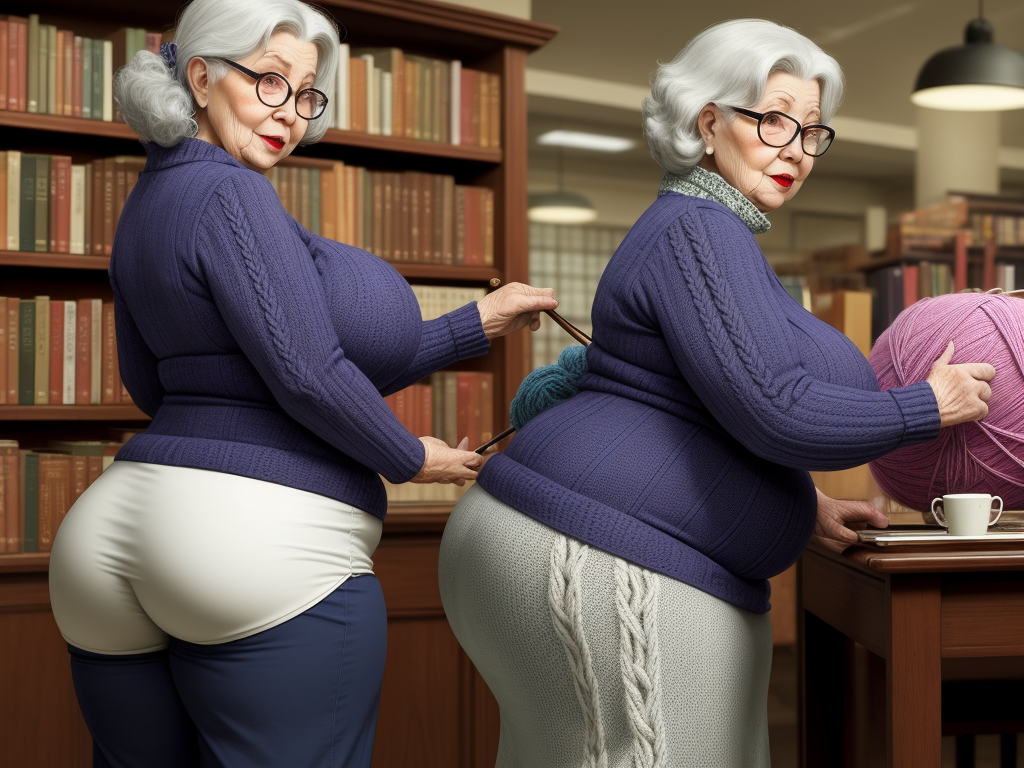 Picture Converter Granny Big Booty Wide Hips Knitting Librarian