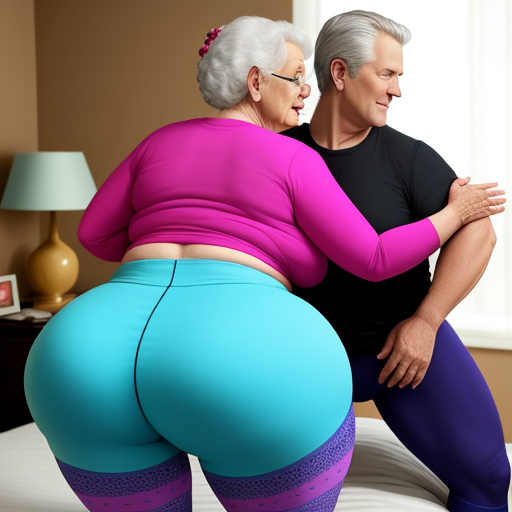 Picture File Granny In Leggins Herself Big Booty Saggy Her