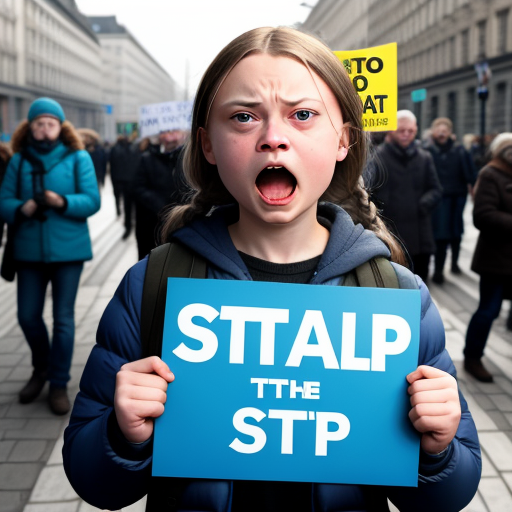 Porn Pics Cartoon Greta Thunberg Naked Tits Angry Screaming