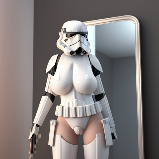 Porn Pics Toons Female Stormtrooper Naked From The Neck Down With