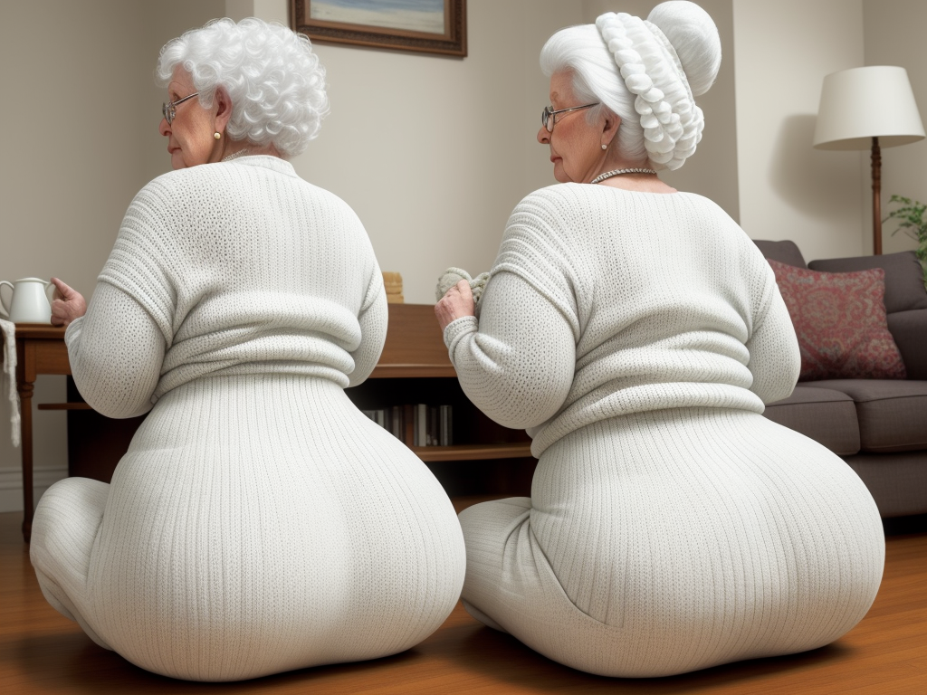 Turn Image 4k White Granny Big Booty Wide Hips Knitting