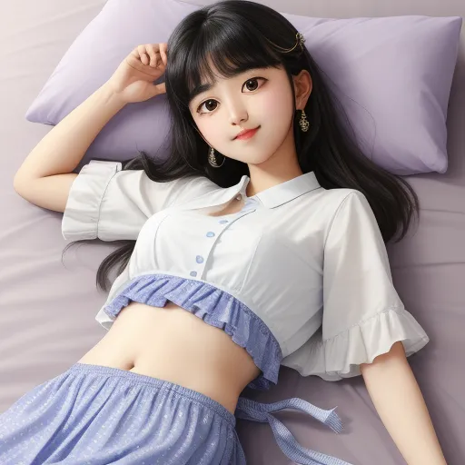 1080p Image A Permanhan Cute Look Is Laying On Her Belly 7782