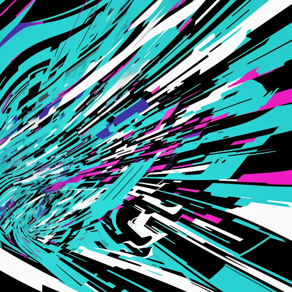 a colorful abstract background with a black and white background and a blue and pink background with a black and white background, by Toei Animations