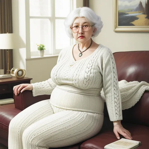 P Picture Converter White Grandma Knitting Big Wide Hips Big Thighs