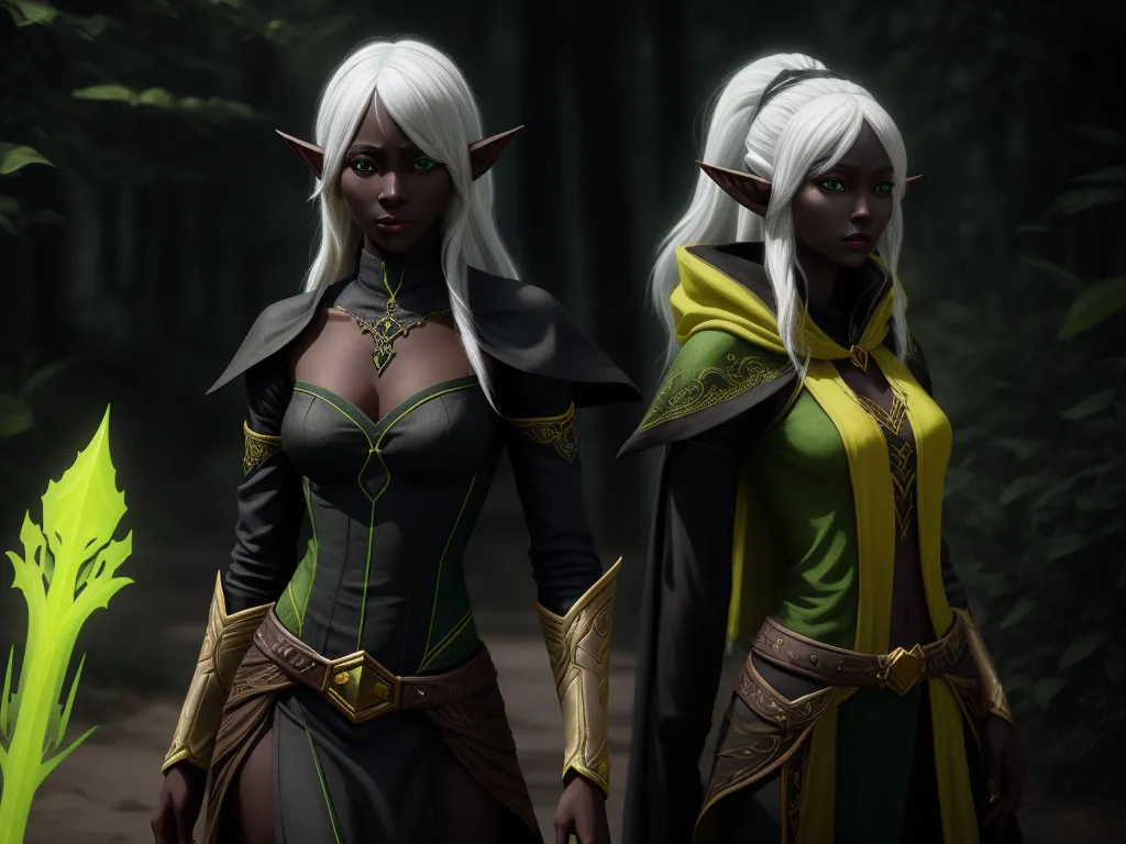 4k photos converter - two women in costumes standing in a forest with trees in the background and one woman with white hair and a green cloak, by François Louis Thomas Francia