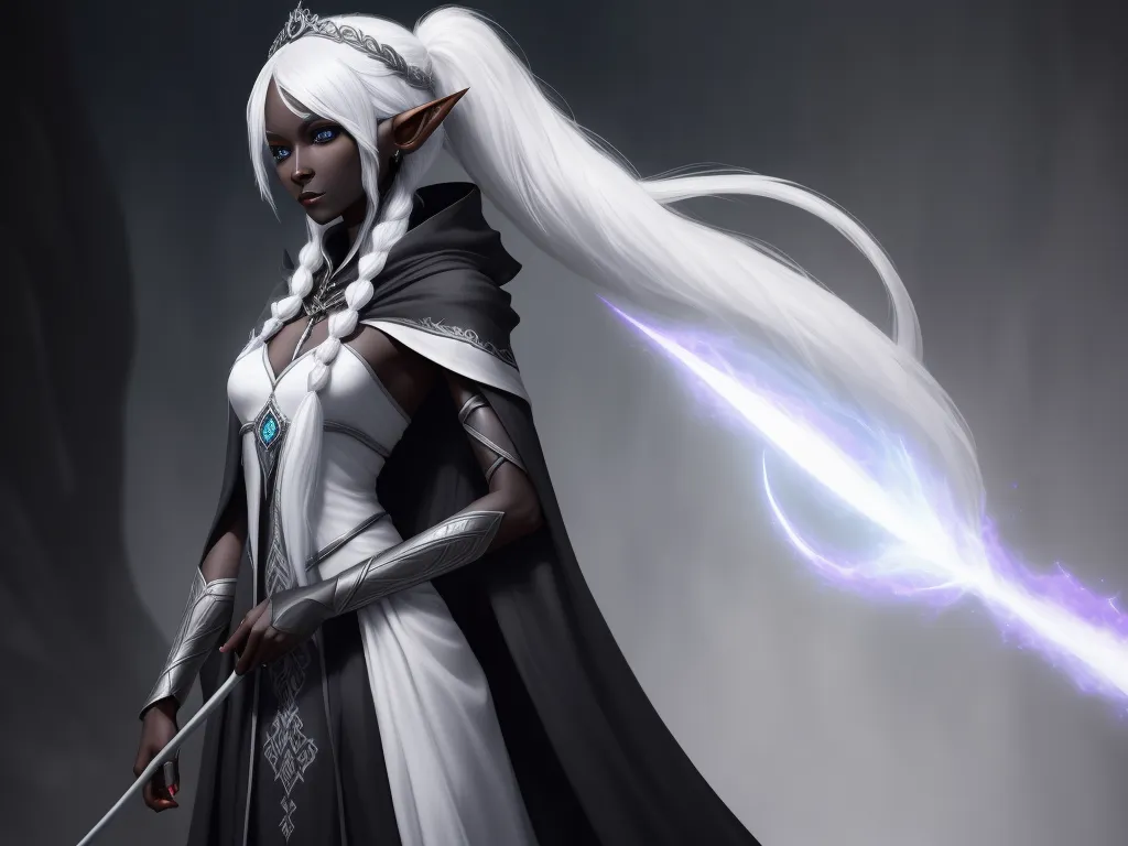 1920x1080 converter: 1 solo female drow elf, lithe and attractive,