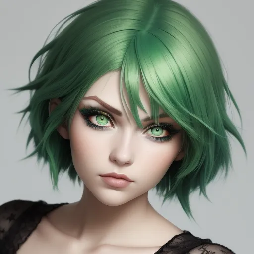 1920x1080 Pixel Art Beautiful Woman With Green Hair Green Eyes And 7890