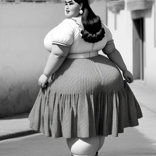 photo enhancer: 1950s Fat Ssbbw mexican woman with huge ass