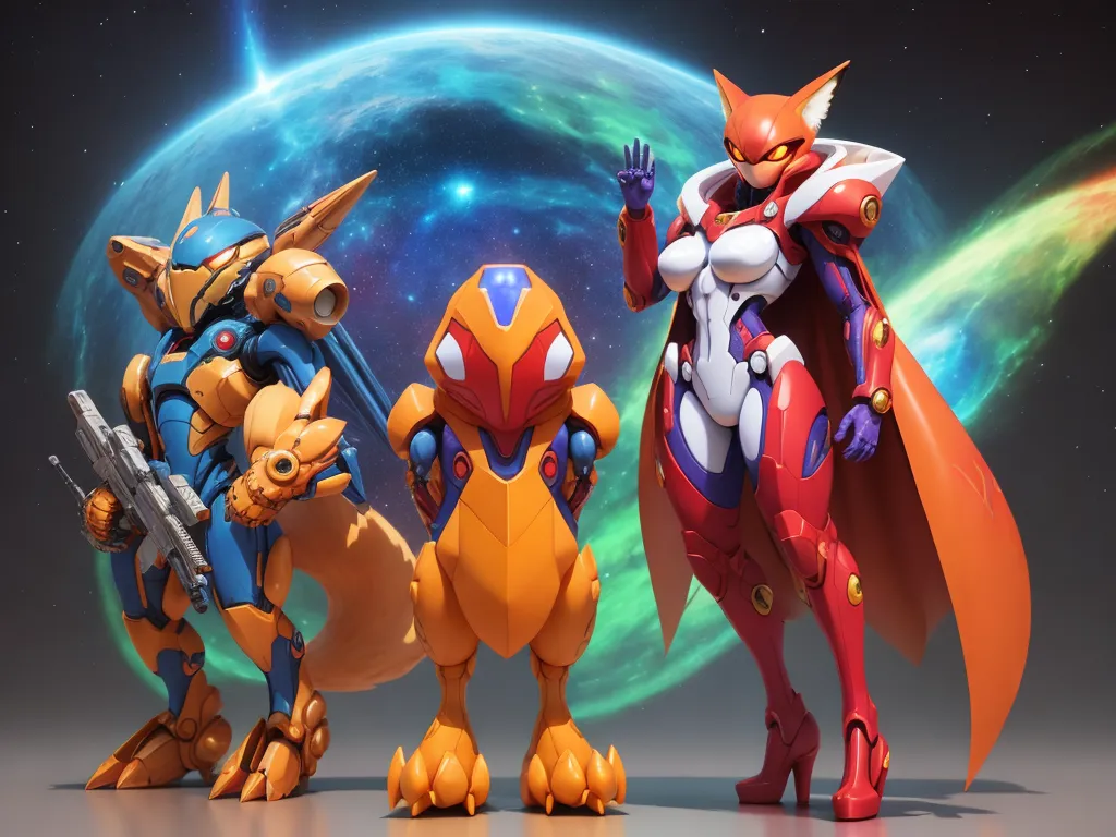 how to increase photo resolution - a group of pokemon characters standing next to each other in front of a planet with a sky background and a star, by Toei Animations