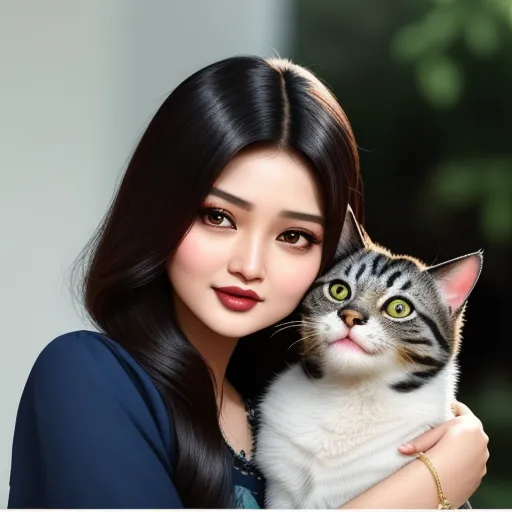 4k foto: fazura malaysian actress kissing a cat