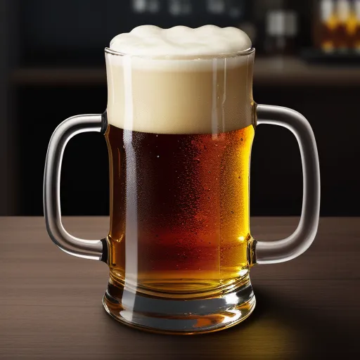 4k picture converter free - a glass of beer sitting on a table in a room with a bar in the background and a blurry image of a bar, by Terada Katsuya