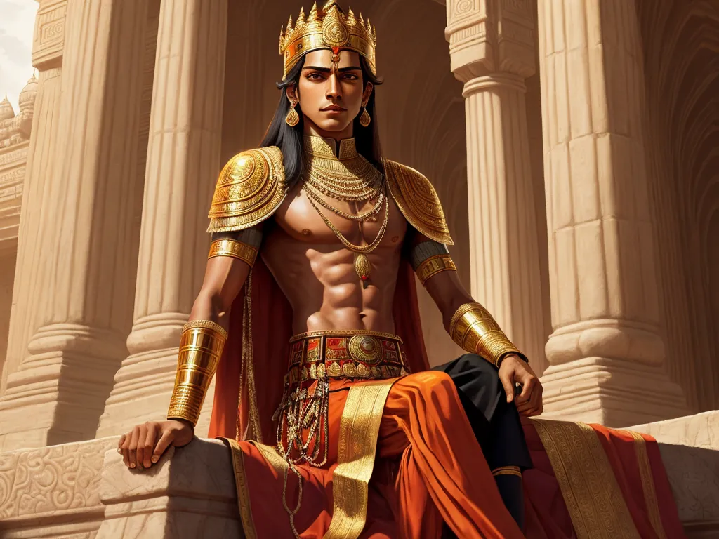 hi res image: A ancient Indian king Ashoka the great