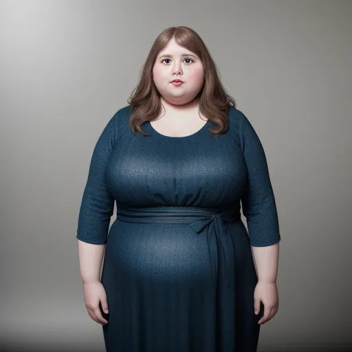 a woman in a blue dress poses for a picture with her hands on her hips and her eyes closed, by Emily Murray Paterson