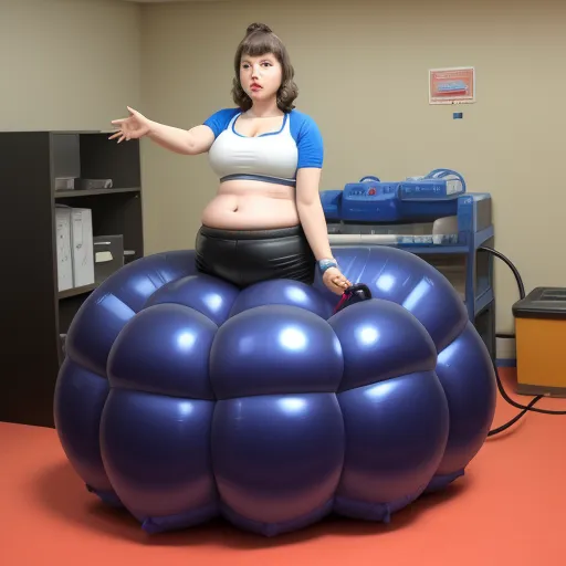 ai 2k: woman, air pump belly inflation, big belly