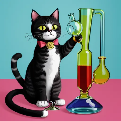 ai art wallpaper: cat with a bong