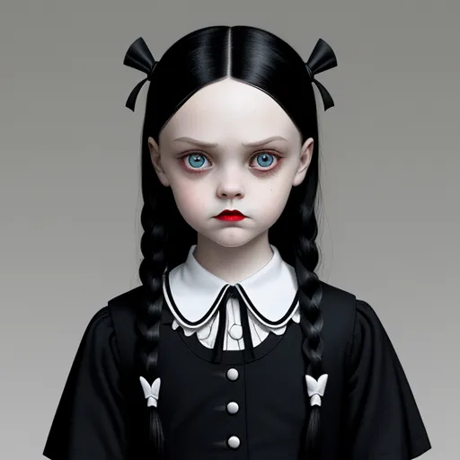 ai complete image: Wednesday addams