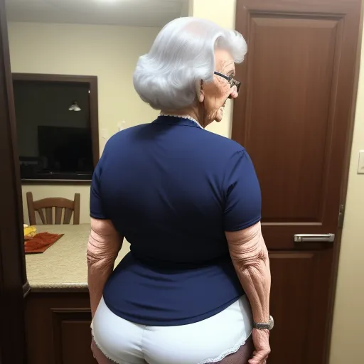 Ai Created Image Granny Showing Her Big Booty To Grandman