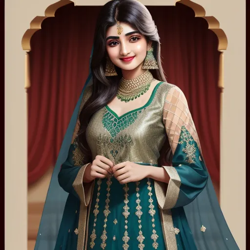 ai creates image: Pakistani beautiful salwar kameez choli hot