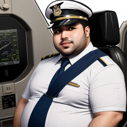 ai text-to-image - a man in a pilot's uniform sitting in a plane seat with a pilot's cap on, by Toei Animations