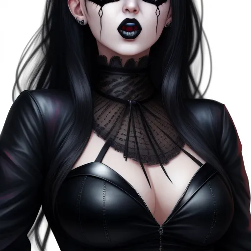 Ai Generated Image Goth Woman Ahegao