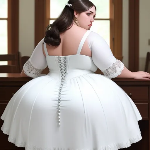 Ai Hd Big Pawg White Brunette Bend Over In Dress