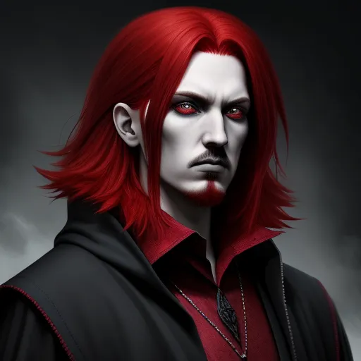 ai hd: red hair wizard, gothic